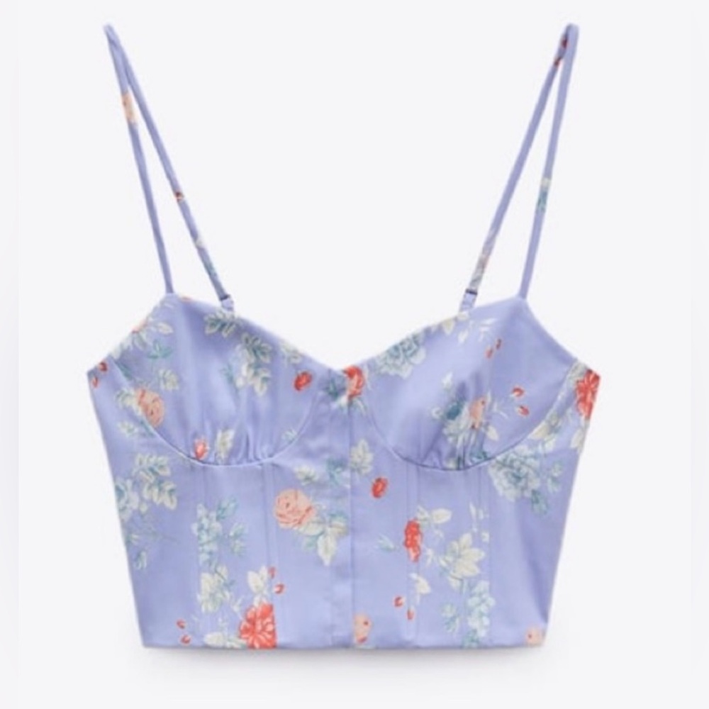 NWT - Zara - Floral Corset Top